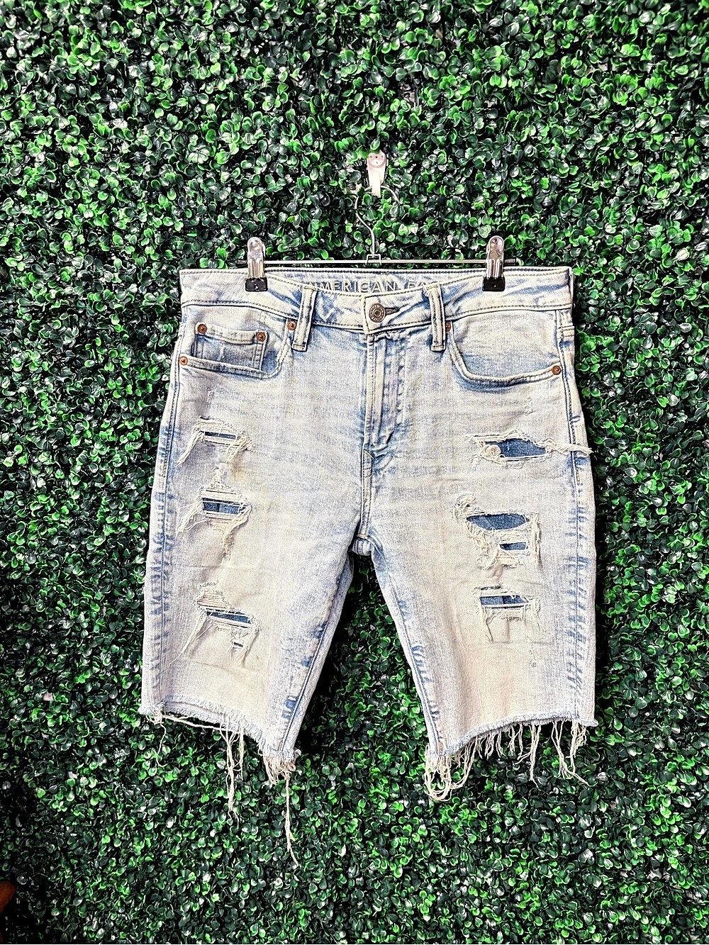 American Eagle Outfitters AirFlex+ Denim Cutoff Shorts + Denim Jean Shorts Waist